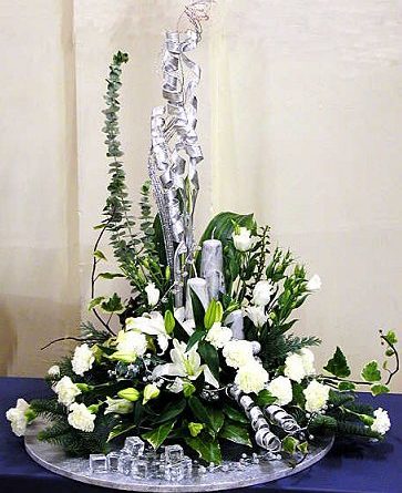 Silver-White Festive Flower Arrangement