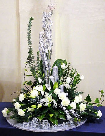 Silver-White Festive Flower Arrangement