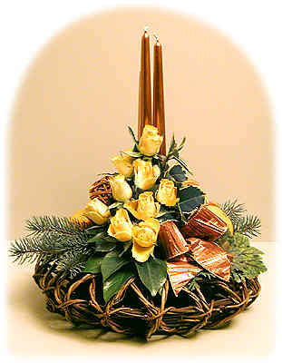 Orange-Copper Christmas Flower Arrangement