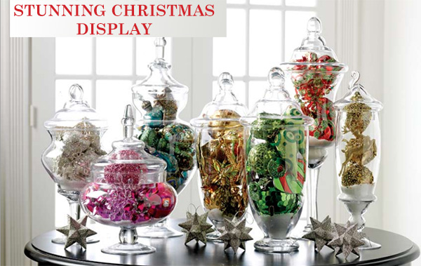 Stunning Apothecary Jar Christmas Display Decor