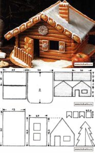 Free Log Cabin Gingerbread House Template – Celebrating Christmas
