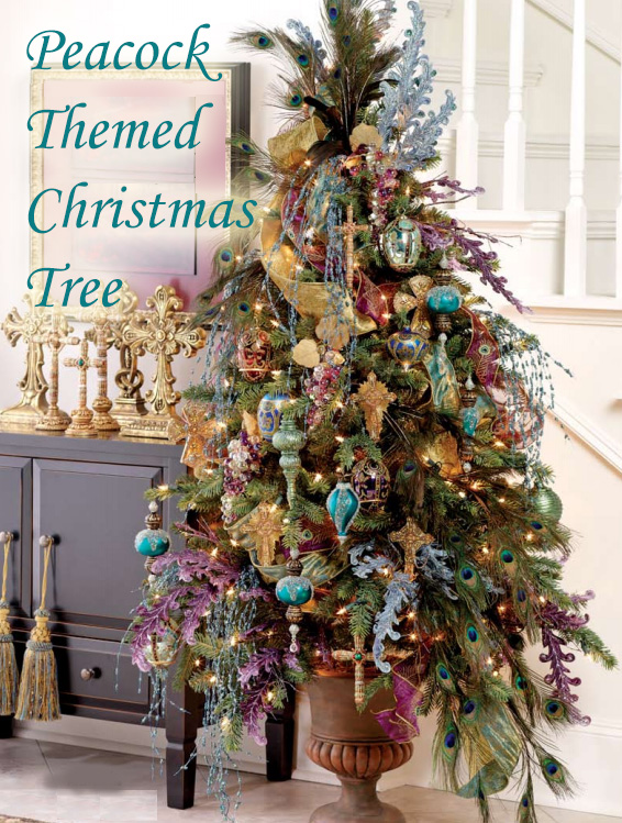 Peacock Themed Christmas Tree Decoration Ideas