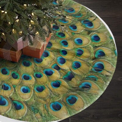 Elegant Peacock-Inspired Christmas Tree Decorations