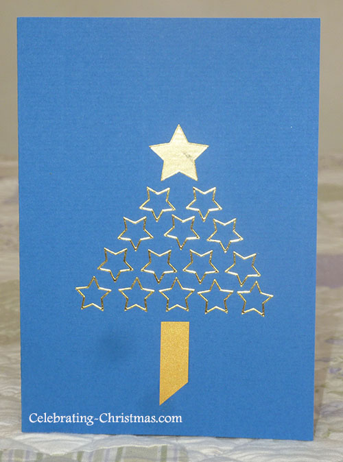 Starry Christmas Tree - Easy Handmade Christmas Card Idea