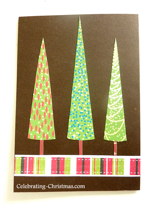 Festive Christmas Trees - Easy Handmade Christmas Card Idea