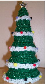 Crocheted Christmas Tree Pattern - With Garland