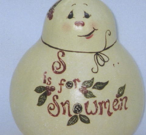 Snowman Gourd Painting Pattern for Christmas