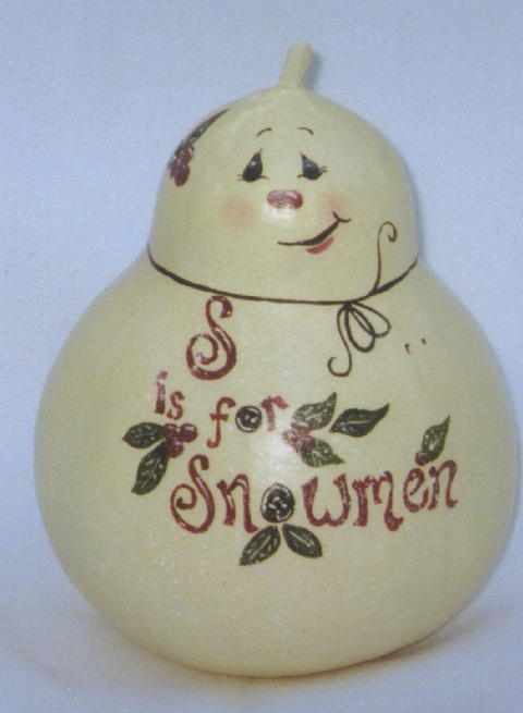 Snowman Gourd Painting Pattern for Christmas