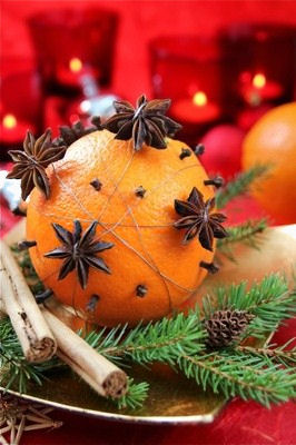 orange and star anise centerpiece, Christmas decoration