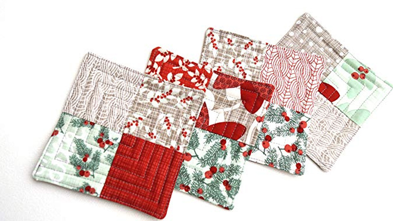 Holiday themed Fabric Coasters